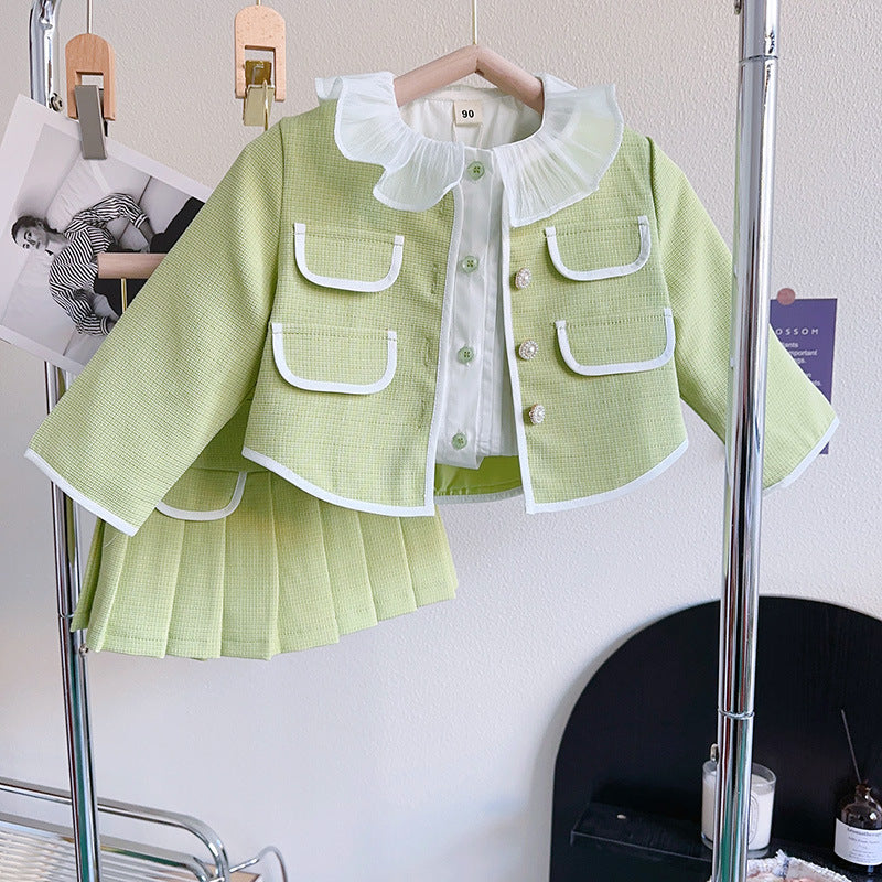 Lemon Creme Pleated Set