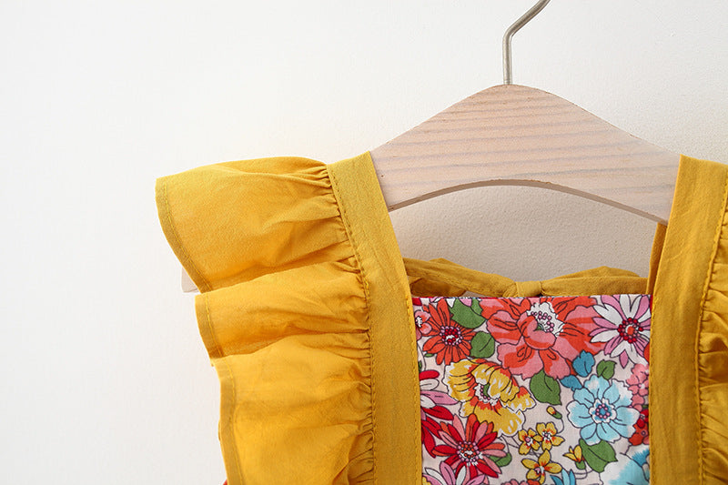 Meadow Bloom Ruffle Dress & Bonnet Set