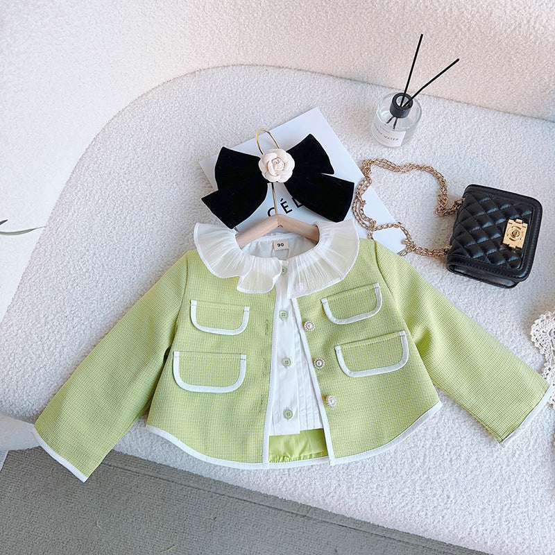 Lemon Creme Pleated Set