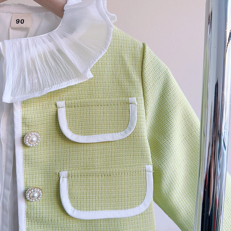 Lemon Creme Pleated Set