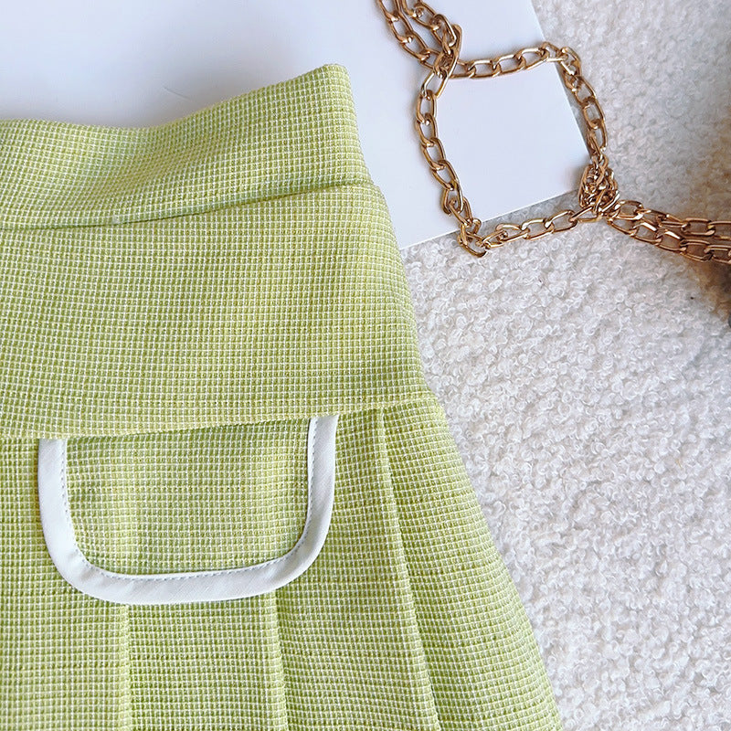 Lemon Creme Pleated Set