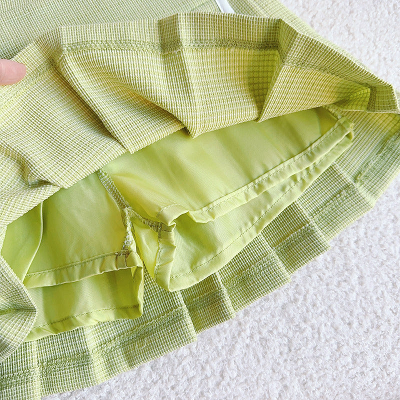 Lemon Creme Pleated Set